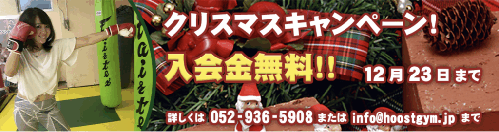 １２月度キャンペーンのご案内♪　　　　　　　　　　　　　　　　　　　　　　　　　キックボクシング名古屋　FIGHT &FITNESSアーネストホーストジムJAPAN